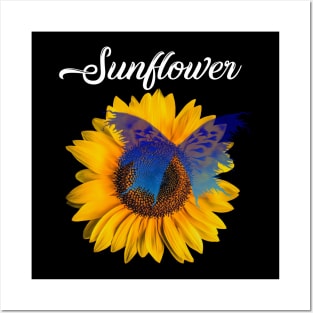 sunflower butterfly Posters and Art